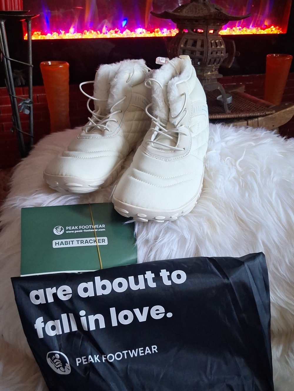 Peak Footwear Cream Winter Boots - Faux Fur Lining
